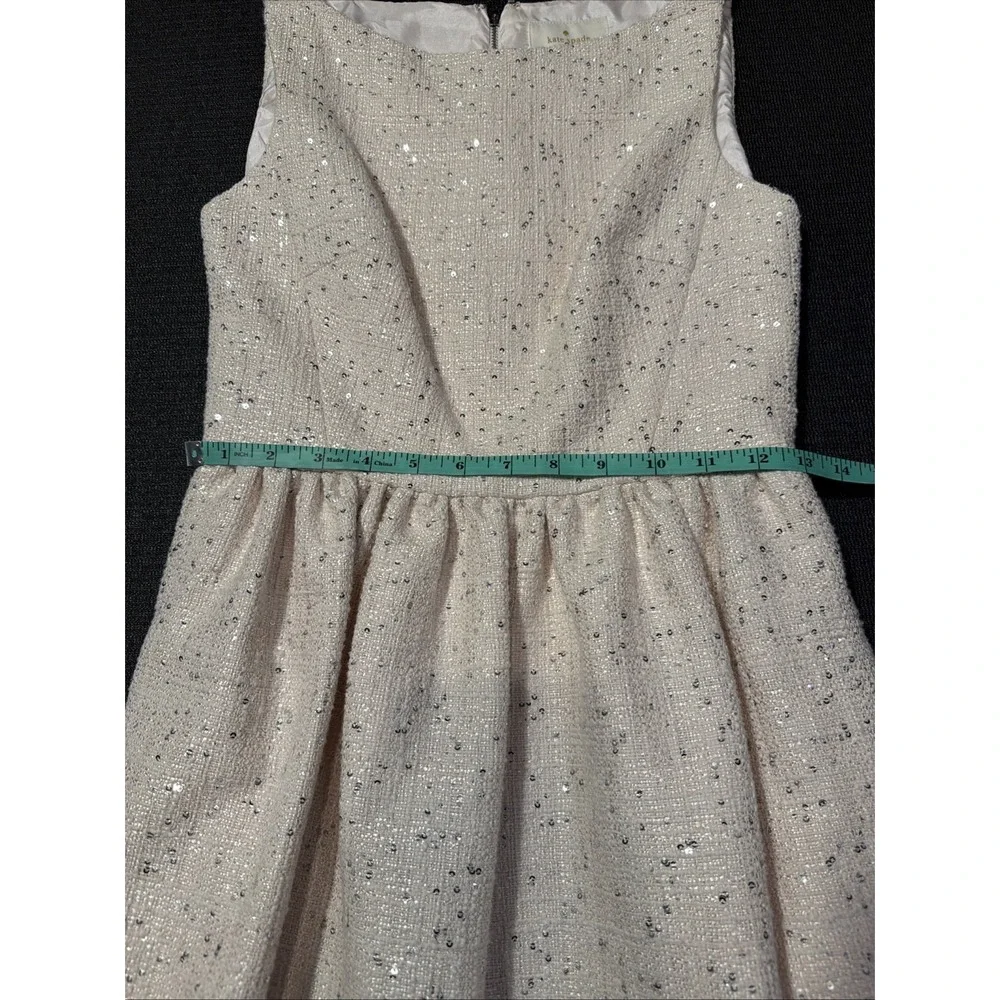 KATE‎ SPADE Summer Tweed Sequin Dress Size 00 Beige